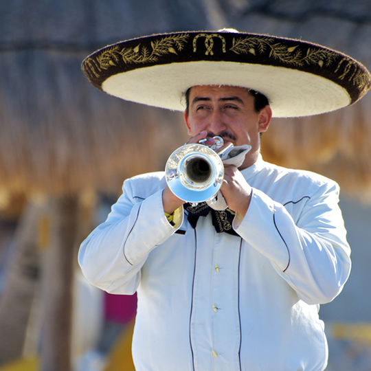 man playing trumpet